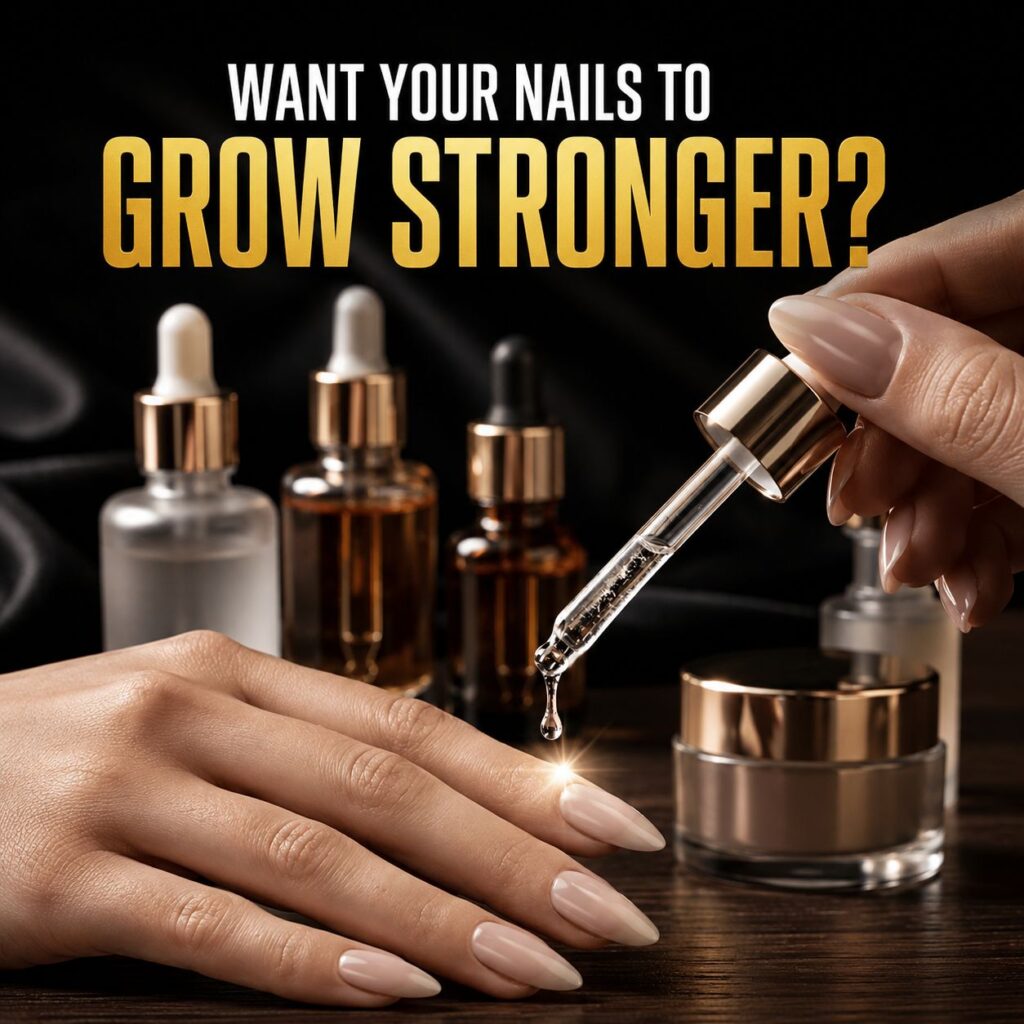 Healthy natural nails maintained through proper nail care, hydration, and professional manicures.